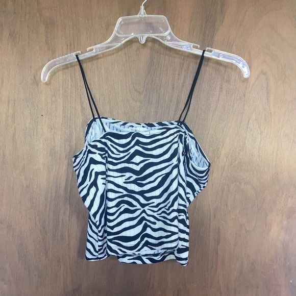 Relisted Rue21 top zebra print ribbed crop top cropped casual summer retro XL jr - Picture 14 of 15